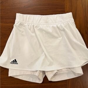 adidas Girls White Athletic Skort - Performance Tennis/Running Shorts Small